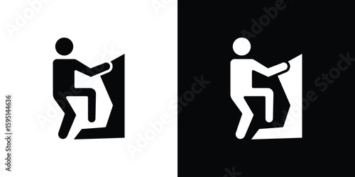 People Climbing icon vector, solid illustration, pictogram set.