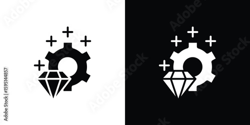 Operational excellence icon vector, solid illustration, pictogram set.