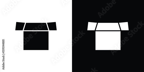 Open box icon elements. A modern flat and line icons set