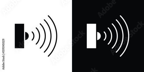 Motion sensor icon vector, solid illustration, pictogram set.