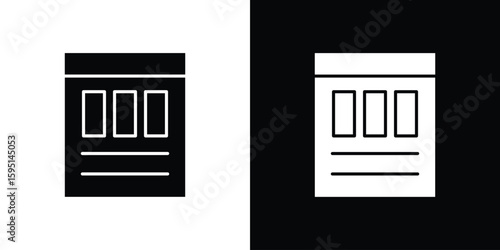 Mood board icon vector, solid illustration, pictogram set.