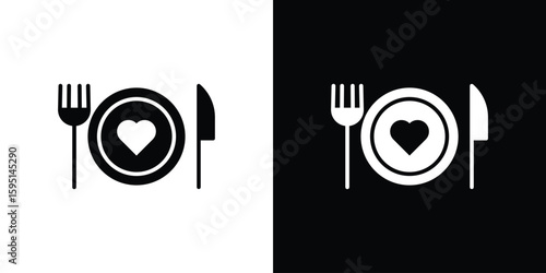Love Plate icon vector, solid illustration, pictogram set.