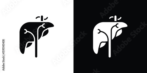 Liver icon vector, solid illustration, pictogram set.