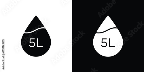 Liter icon vector, solid illustration, pictogram set.