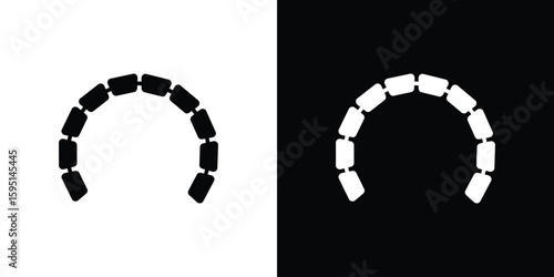 Lingual braces icon vector, solid illustration, pictogram set.