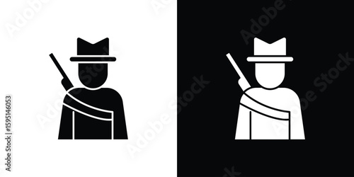 Hunter icon vector, solid illustration, pictogram set.