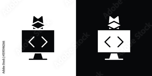 Hacker icon vector, solid illustration, pictogram set.