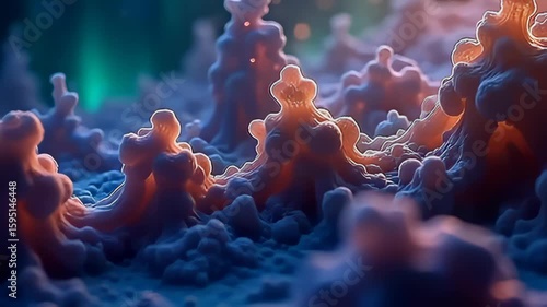 Delight in the visual spectacle of ethereal molecules with pulsating layers like aurora curtains, intertwining and spiraling in a continuous flow of rich colors, each transition marked by a