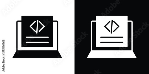 Front end icon vector, solid illustration, pictogram set.