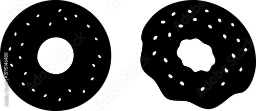 Black donuts vector, donuts art, donuts vector art design, Vector of donuts art, donuts isolated