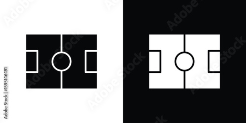 Football field icon vector, solid illustration, pictogram set.