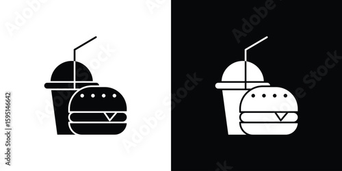 Fast food icon vector, solid illustration, pictogram set.