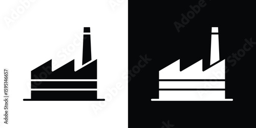 Factory icon elements. A modern flat and line icons set
