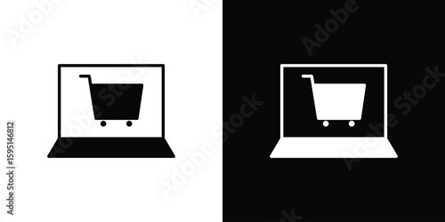 E commerce platform icon vector, solid illustration, pictogram set.
