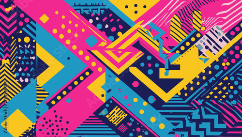 Bold and vibrant abstract geometric pattern illustration for modern design and artistic expression