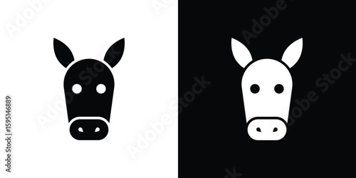 Donkey icon vector, solid illustration, pictogram set.