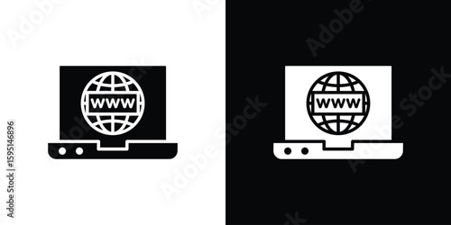 Domain icon vector, solid illustration, pictogram set.