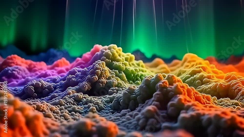 research angstrom lively showing of nanoscopic particle with throb bed same dawning curtains, twisting inwards angstrom dazzling terpsichore of colors, apiece stratum reveal dimension and