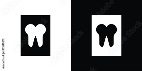 Dental X ray icon vector, solid illustration, pictogram set.