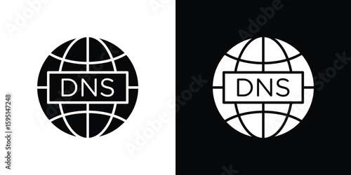 DNS icon vector, solid illustration, pictogram set.