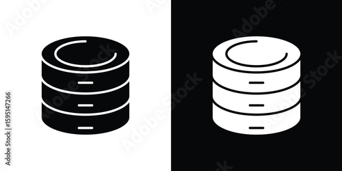 Cylinder database icon vector, solid illustration, pictogram set.