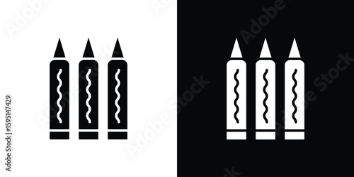 Crayon icon elements. A modern flat and line icons set