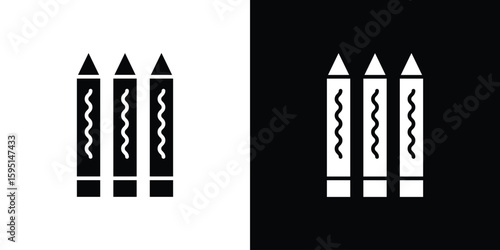 Crayon icon vector, solid illustration, pictogram set.