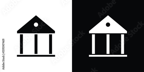 Courthouse icon vector, solid illustration, pictogram set.