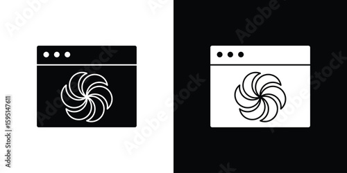 Convection turbofan stove icon vector, solid illustration, pictogram set.