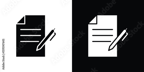 Contract icon vector, solid illustration, pictogram set.