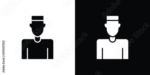Concierge icon vector, solid illustration, pictogram set.