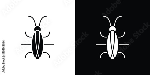 Cockroach icon vector, solid illustration, pictogram set.