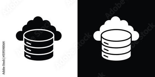 Cloud server icon vector, solid illustration, pictogram set.