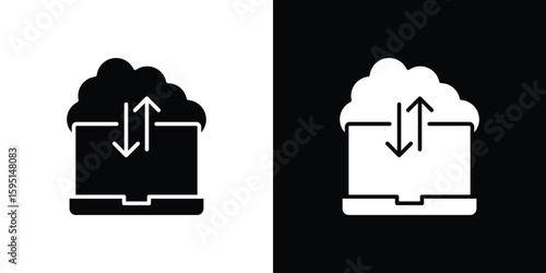 Cloud computing icon vector, solid illustration, pictogram set.