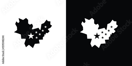 China map icon vector, solid illustration, pictogram set.