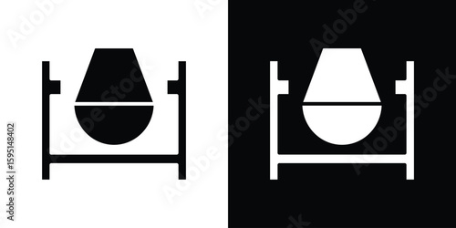 Cement mixer icon vector, solid illustration, pictogram set.