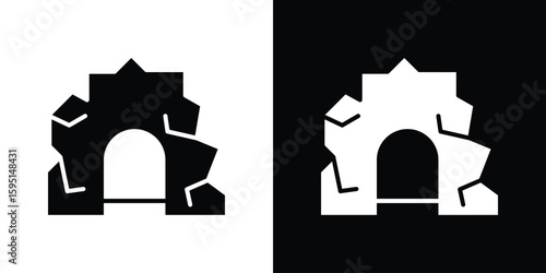 cave icon vector, solid illustration, pictogram set.