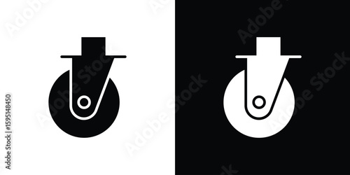 Cart trolley wheel icon vector, solid illustration, pictogram set.