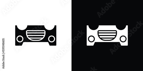 Car bumper icon vector, solid illustration, pictogram set.