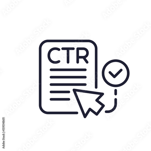 CTR line icon, Click-Through Rate