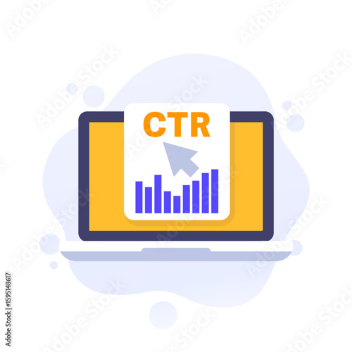 CTR, Click-Through Rate vector illustration