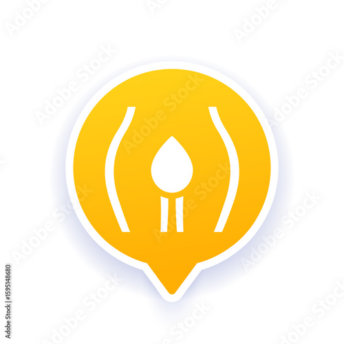 incontinence icon with urine drop, vector
