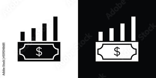 capital gain icon vector, solid illustration, pictogram set.