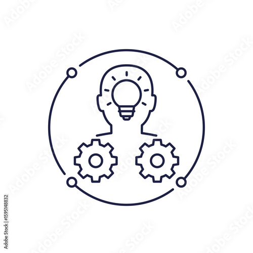 technical skills icon in line design