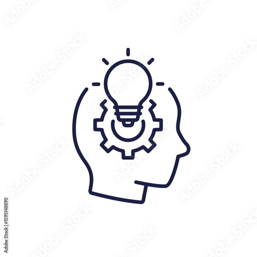 technical skills line icon on white