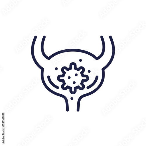 urine infection icon, UTI line design
