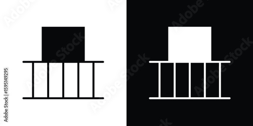 Balcony icon vector, solid illustration, pictogram set.
