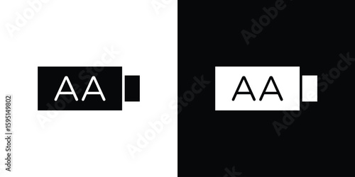 AAA battery icon vector, solid illustration, pictogram set.