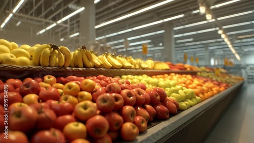 Fruit aisle in grocery store