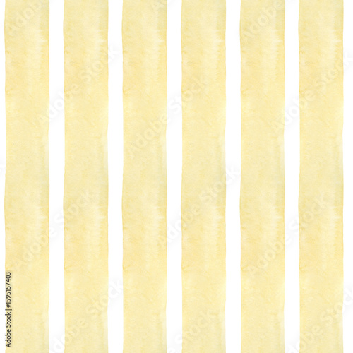 Yellow stripes background. Seamless watercolor pattern with vertical hand drawn stripe, line for wallpapers, textile, bed linen prints, fabric texture prints